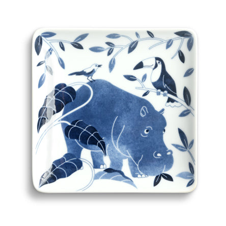 【長崎】波佐見焼　Natural69　染付古波佐見　正角皿S