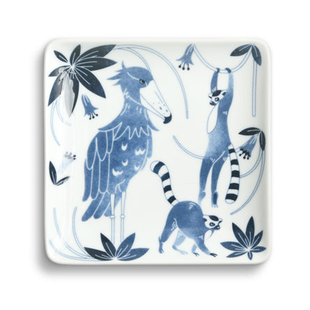 【長崎】波佐見焼　Natural69　染付古波佐見　正角皿S