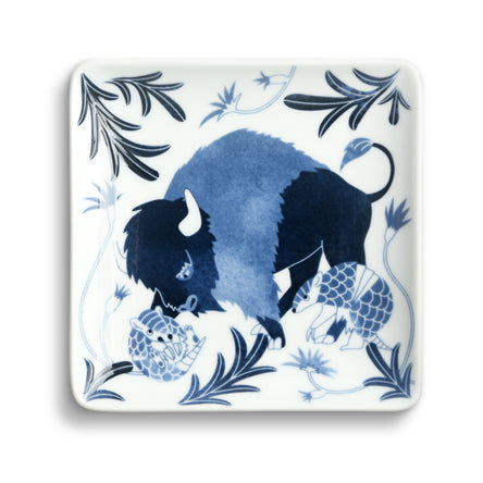 【長崎】波佐見焼　Natural69　染付古波佐見　正角皿S