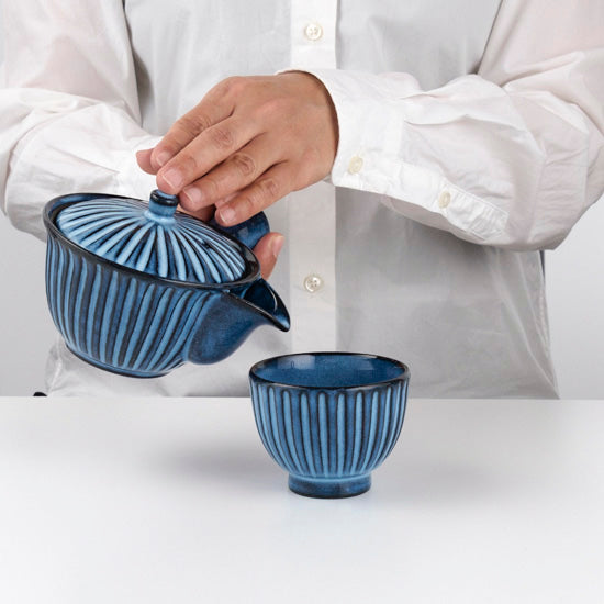 【長崎】波佐見焼　利左エ門　蒼鎬　雀口急須