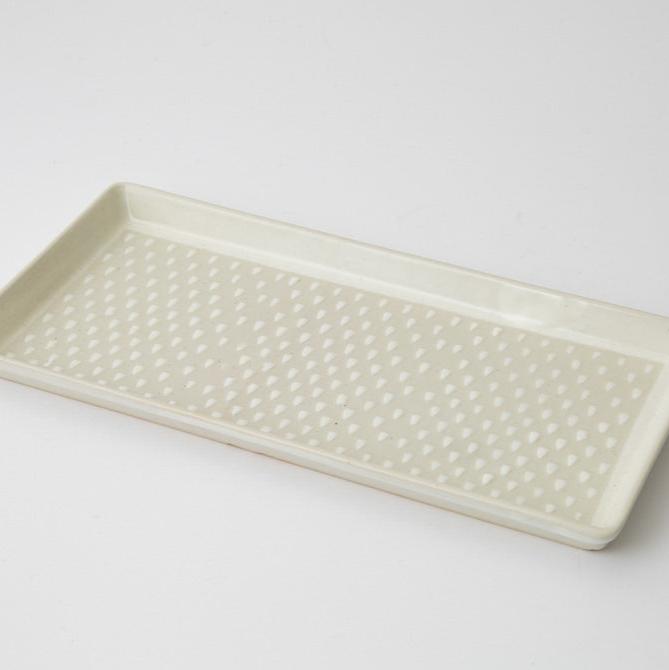 【長崎】波佐見焼　アイユー　ORIME　長角皿　ホワイト