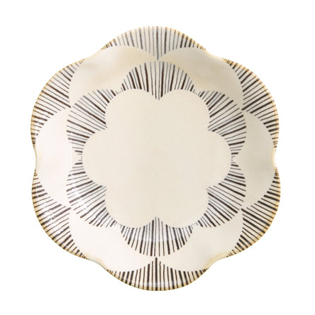 【長崎】波佐見焼　Natural69　粉引釉　六方押取皿