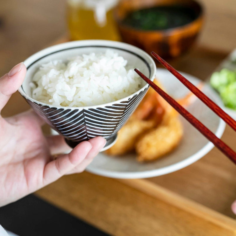 【長崎】波佐見焼　アイユー　ORIME　茶碗　ブラウン