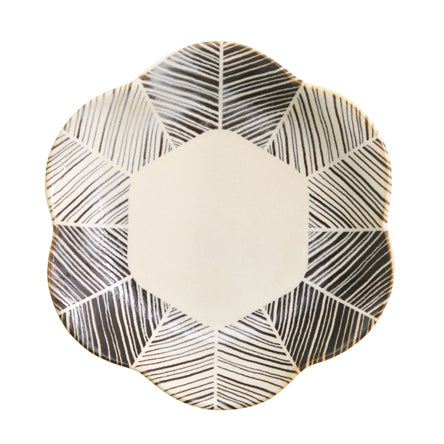 【長崎】波佐見焼　Natural69　粉引釉　六方押取皿