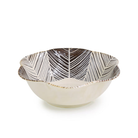 【長崎】波佐見焼　Natural69　粉引釉　六方押小鉢