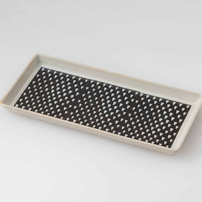 【長崎】波佐見焼　アイユー　ORIME　長角皿　ブラウン