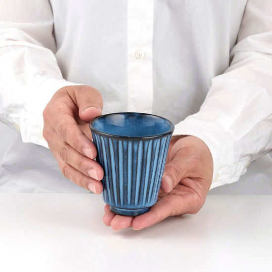 【長崎】波佐見焼　利左エ門　蒼鎬　コップ（小）