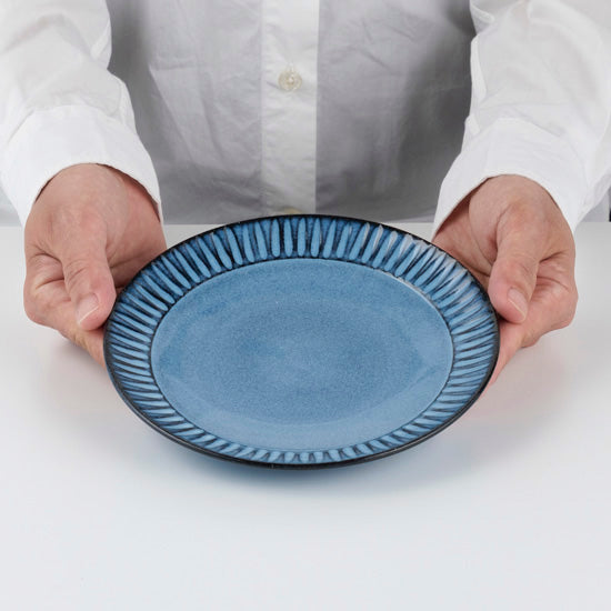 【長崎】波佐見焼　利左エ門　蒼鎬　フルーツ皿