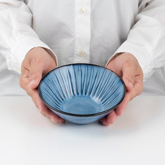 【長崎】波佐見焼　利左エ門　蒼鎬　反ボウル小