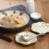 【長崎】波佐見焼　Natural69　粉引釉　六方押取皿