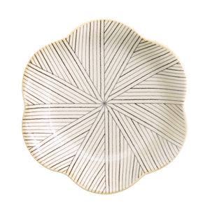 【長崎】波佐見焼　Natural69　粉引釉　六方押取皿