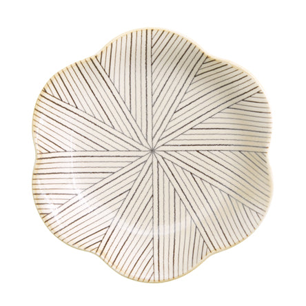 【長崎】波佐見焼　Natural69　粉引釉　六方押取皿