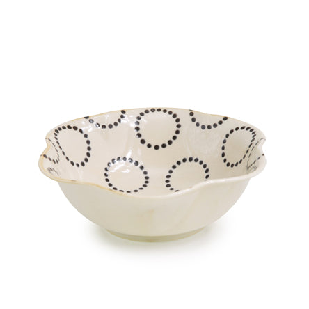 【長崎】波佐見焼　Natural69　粉引釉　六方押小鉢