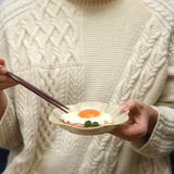 【長崎】波佐見焼　Natural69　粉引釉　六方押取皿