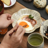 【長崎】波佐見焼　Natural69　粉引釉　六方押取皿