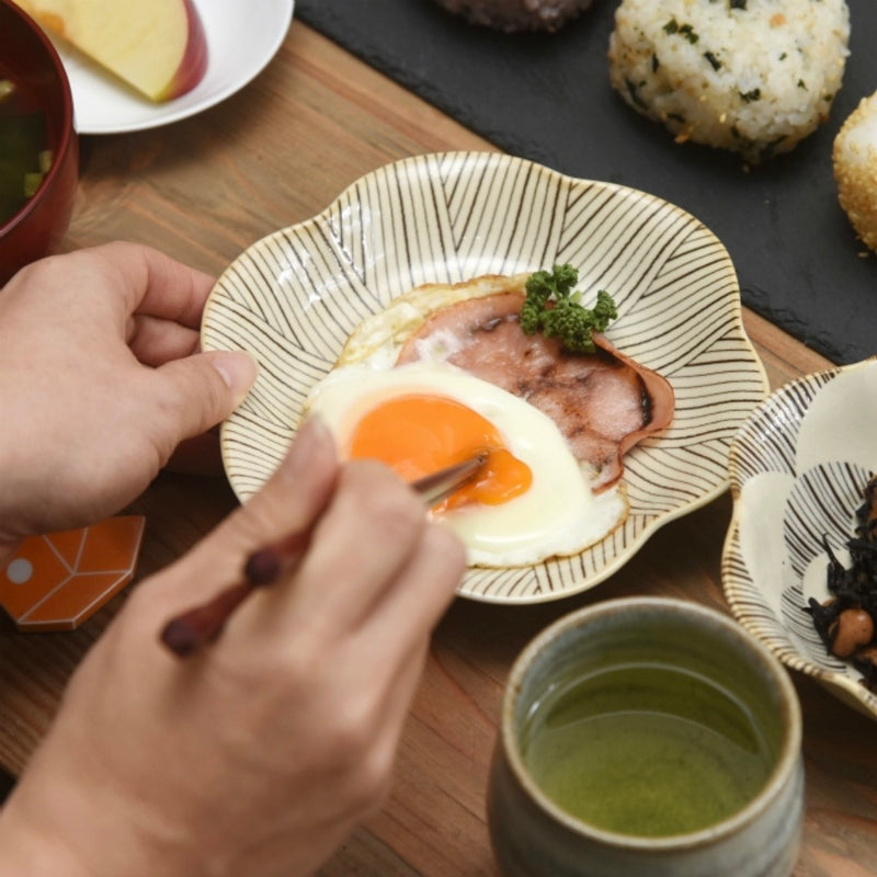 【長崎】波佐見焼　Natural69　粉引釉　六方押取皿