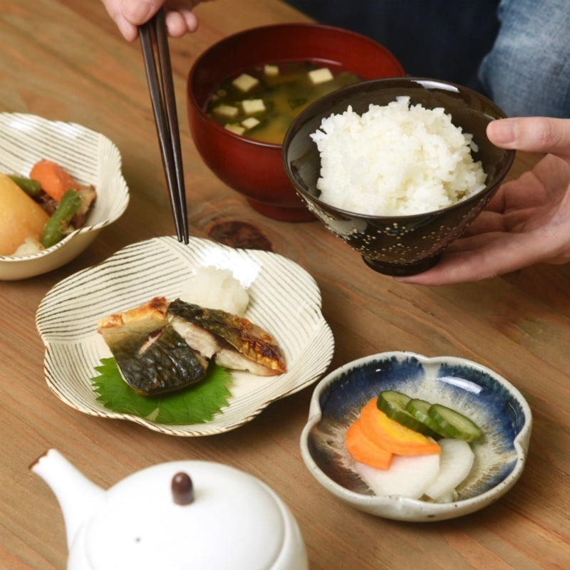 【長崎】波佐見焼　Natural69　粉引釉　六方押取皿