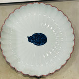 【長崎】波佐見焼　西海陶器　呉須猫　菊割5.5寸皿