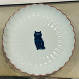 【長崎】波佐見焼　西海陶器　呉須猫　菊割5.5寸皿