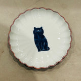 【長崎】波佐見焼　西海陶器　呉須猫　菊割3.5寸皿