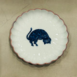 【長崎】波佐見焼　西海陶器　呉須猫　菊割3.5寸皿