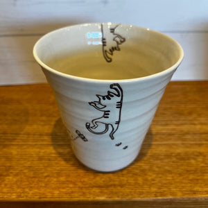 【長崎】波佐見焼　菊祥陶器　ぶら下がりネコ　カップ（大）