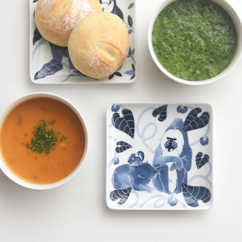 【長崎】波佐見焼　Natural69　染付古波佐見　正角皿S