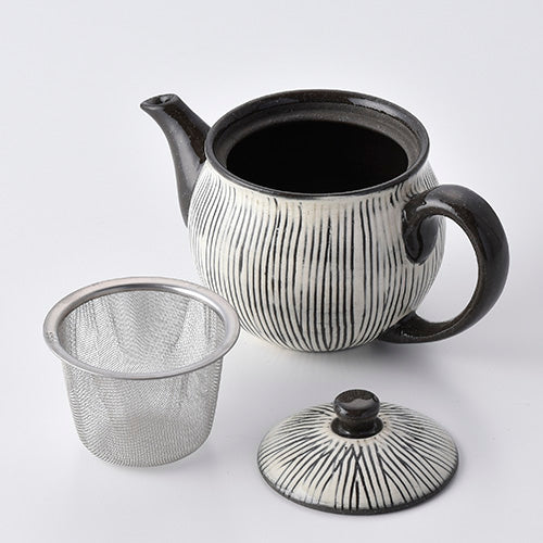 【長崎】波佐見焼　利左エ門　SEN彫　ミニポット（網付）