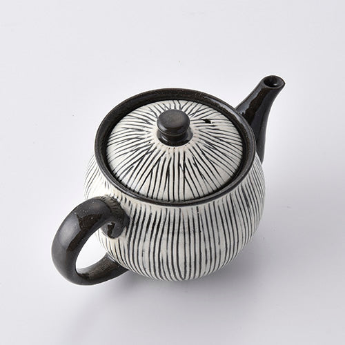 【長崎】波佐見焼　利左エ門　SEN彫　ミニポット（網付）